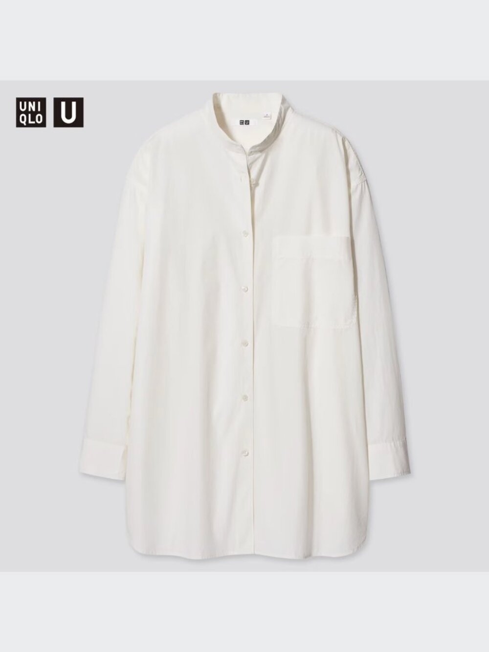 NWT Uniqlo U Oversized Long-Sleeve Shirt in 01 Off White